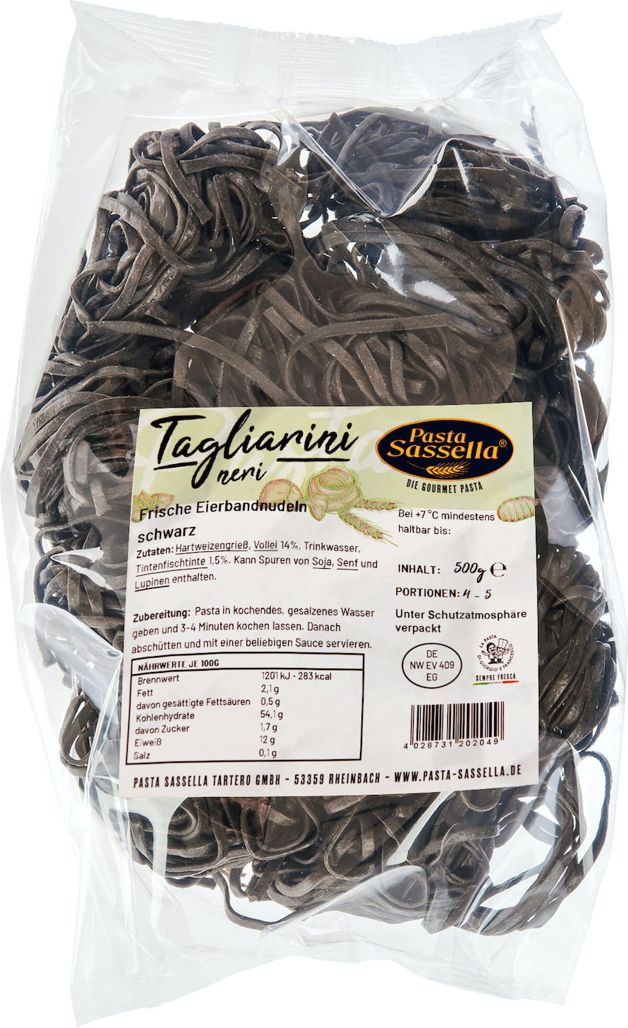 Pasta Sassella, Verpackung TAGLIARINI-NERI