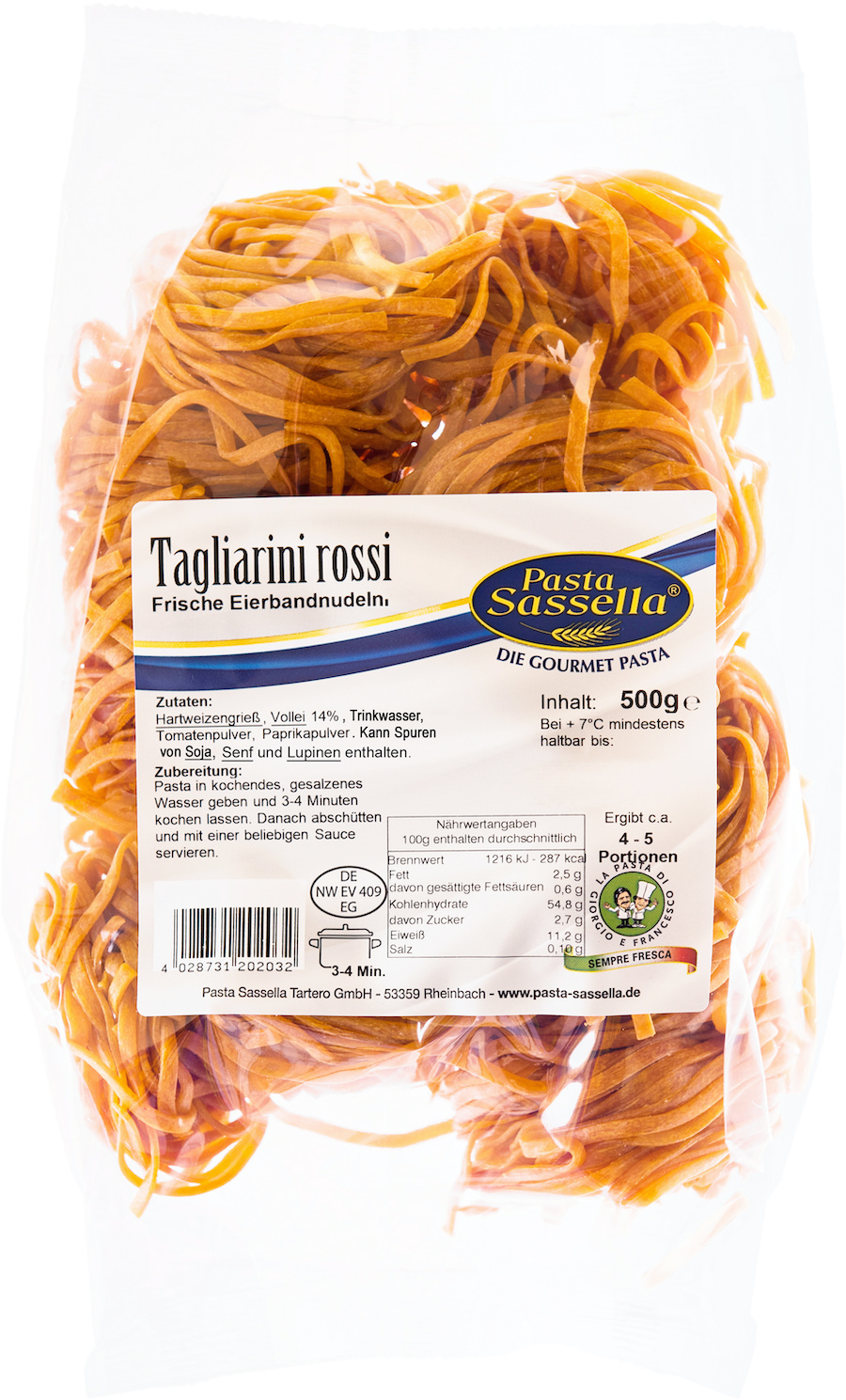 Pasta Sassella, Verpackung TAGLIARINI-ROSSI