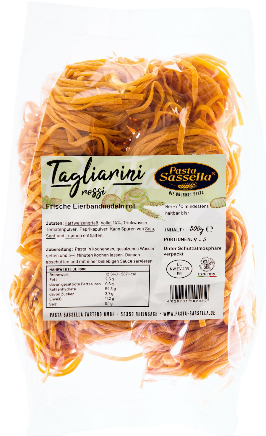 Pasta Sassella, Verpackung TAGLIARINI-ROSSI